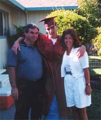 David's graduation on his 18th birthday, 1999