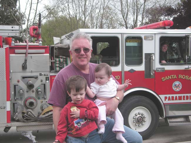 Uncle Mike with Aiden and Kylie